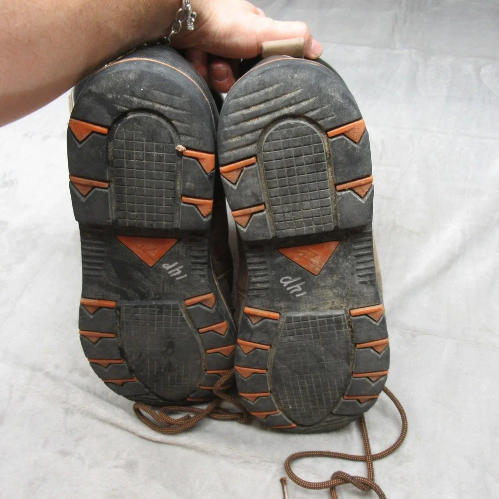 Ridgecut Mens 10W Work Boots Brown Leather Waterproof Steel Toe Utility Rugged‎